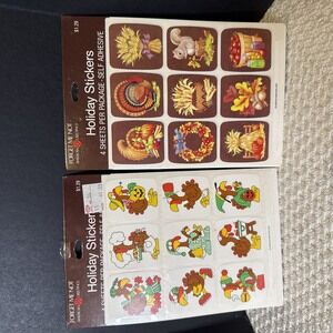 Vintage American Greetings Forget Me Not Thanksgiving Holiday Sealed Sticker Set